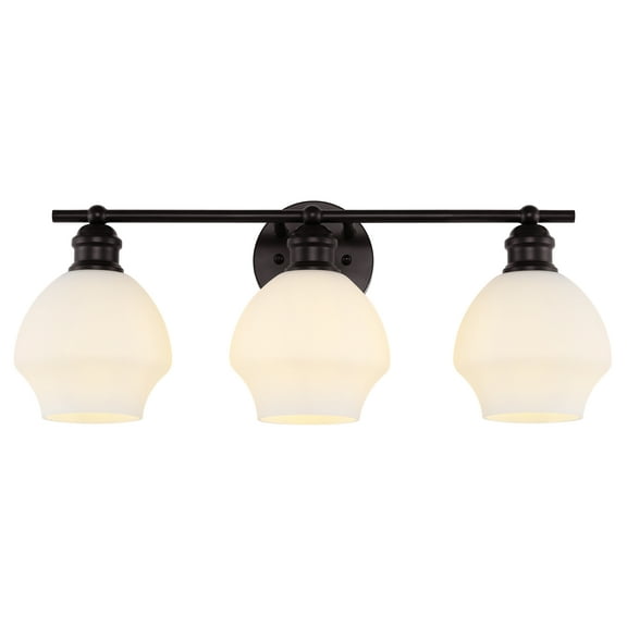 SAFAVIEH Mylsa 3-Light LED Black Metal Pendant Light with White Shade