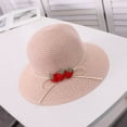 thumbnail image 2 of Duoif Summer Hats for Women Fisherman Hatstraw Woven Strawberry Decorationoutside Women Beach Hats for Women Pink, 2 of 2