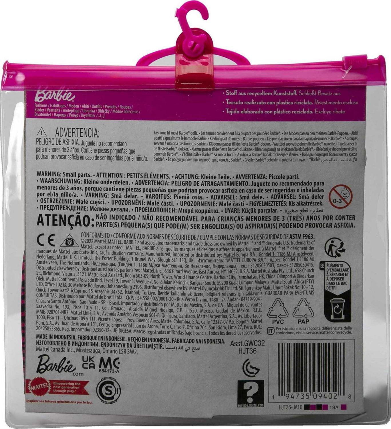 Barbie Clothes, Vibrant Fashion and Accessory 2-Pack for Barbie Dolls