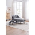 thumbnail image 3 of Miekor Furniture 58'' Indoor Chenille Chair with Left Armrest and Lumbar Pillow Upholstered Furniture Lounge Chair, Lounge Sofa for Living Room Bedroom Office with Footstool. No.6732, 3 of 8