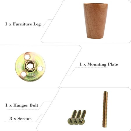 3 Inch Round Wood Furniture Legs Sofa Cabinet Feet Replacement