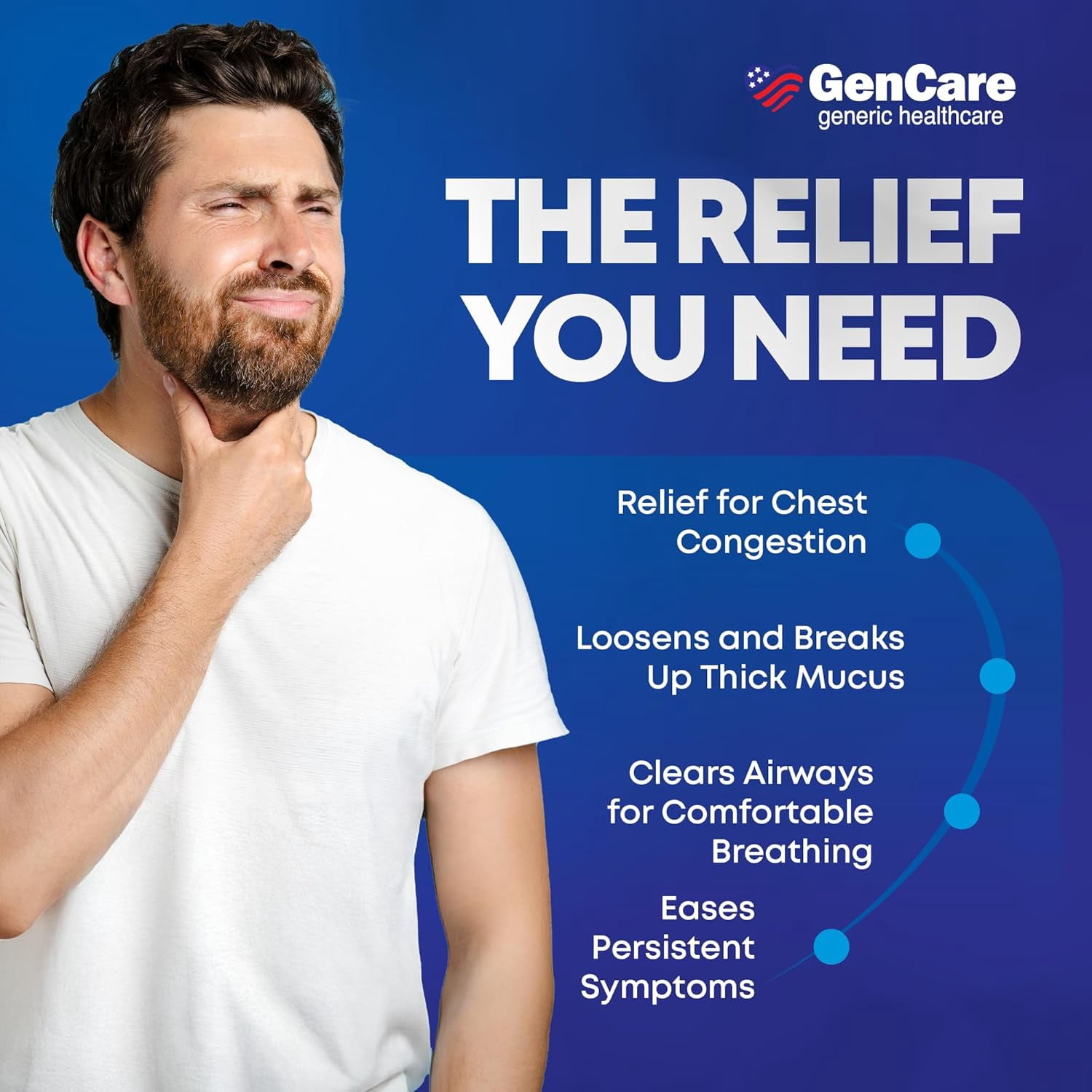 GenCare Mucus Relief Expectorant Guaifenesin 400 mg for Congestion and Flu, 200 Tablets