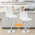 thumbnail image 4 of BestOffice Bar Stools Set of 2, Adjustable PU Leather Swivel Barstools, Modern Counter Stools, Back and Footrest, White, 4 of 7