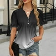 thumbnail image 2 of Liquidation! Hauts Grande Taille pour Femmes, Blouse à Manches Courtes d'Été pour Femmes, Blouse Décontractée à Imprimé Col en V Manches Courtes Décontractée pour Femmes, 2 of 5
