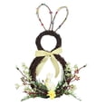 thumbnail image 2 of Decoraciones de Pascua, adornos de Pascua, regalos de Pascua, corona de ratán con forma de conejito de Pascua, guirnalda para fiestas de Pascua y decoración festiva. Anillo decorativo de plástico., 2 of 6