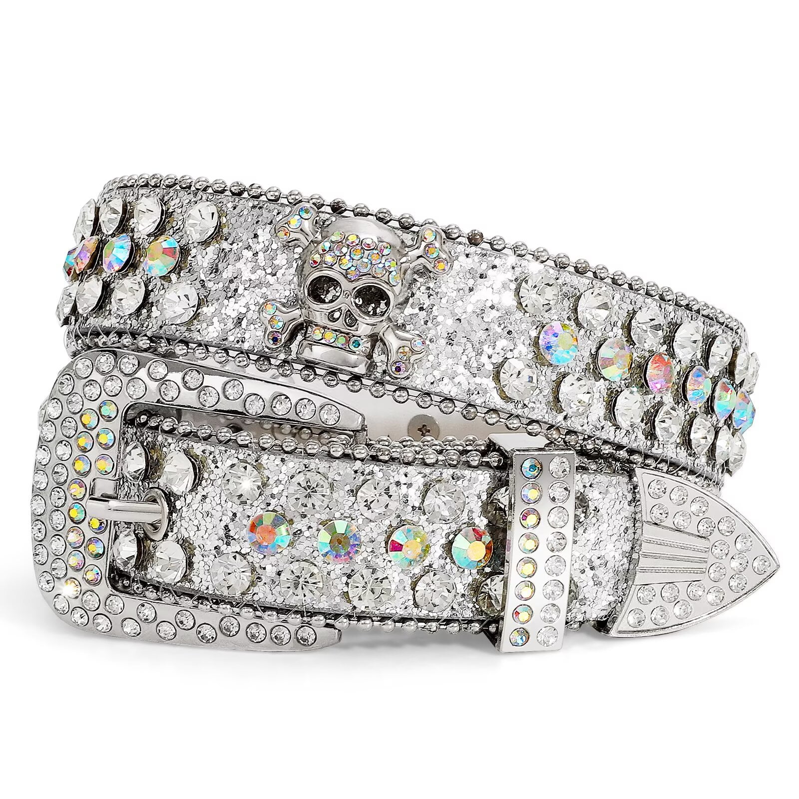 7551 Western Men Women Rhinestone Belts Bling Crystal Skulls Studded Amazon.com: YOPADO Bling Rhinestone Studded Belt for Men  main image 3