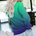 thumbnail image 4 of IROINID Rabais T-Shirts à Manches Longues pour Femmes T-shirt Ample Imprimé Blouse Col Rond Hauts de Détente Chandail à Capuchon, Vert, 4 of 5
