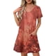 thumbnail image 1 of Vestido Corto de Verano Moda Gradiente Corto de Manga en V Cuello Vestido Casual, Poliéster Ligero de Verano, Lavado de Manos, 1 of 7