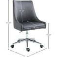 thumbnail image 3 of Meridian Furniture Karina Swivel Adjustable Gray Velvet and Chrome Office Chair, 3 of 12