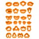 thumbnail image 1 of Cortadores de arcilla de polímero, kit de 25 piezas de cortadores de arcilla de polímero para pendientes, moldes de formas mini plásticos geométricos, naranja, 1 of 7