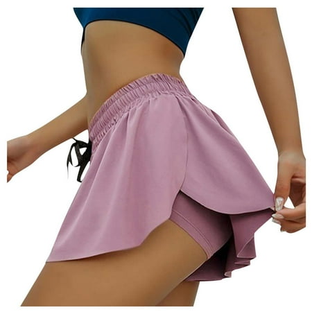 

New Summer PJs POROPL Sports High Waist Workout Yoga Plus Size Maternity Shorts Clearance Purple Size 18