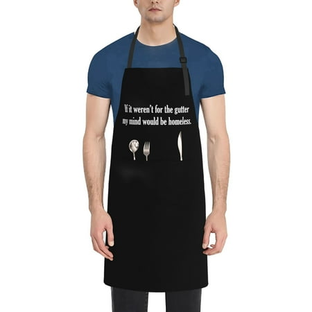 

My Mind Would Be Homeless Apron Waterproof Aprons For Women with Pockets Unisex Adjustable Aprons For Cooking Kitchen
