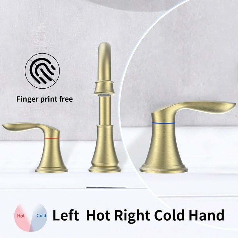 Gold Swan Vanity Bathroom Sink Faucet 8 Inch Widespread | The Kings Bay