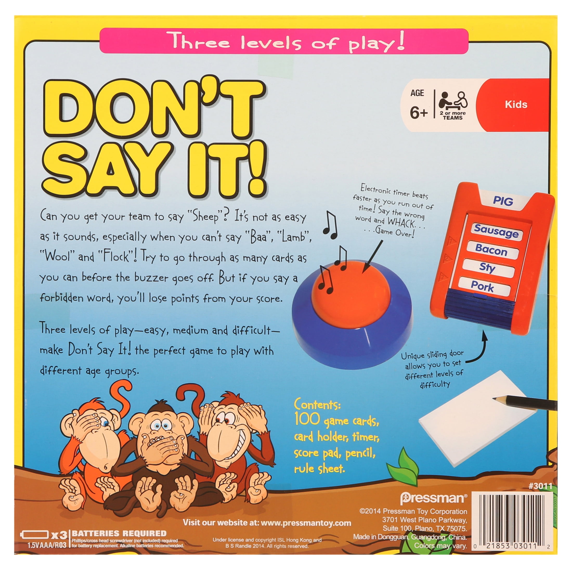 Pressman Don't Say It! Game - Where a Slip of the tongue Can Lose You the  Game! - Walmart.com