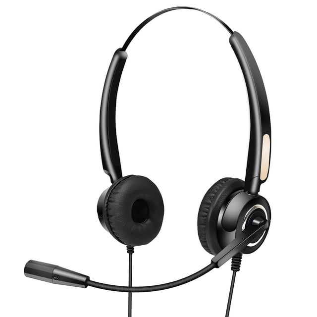 Auricular para llamadas con estructura ligera de acero, comunicación de voz nítida, reducción de ruido, amplia compatibilidad y conexión RJ, ideal para entornos profesionales.