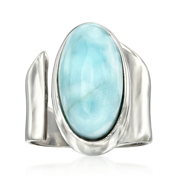Ross-Simons Larimar Wrap Ring in Sterling Silver, Women's, Adult