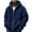 Navy, variant on Lenago Mens Jacket Plus Size Winter Long Sleeved Cardigan Pockets Warm Plush Hooded Jacket Fleece Sweater Coat Coat for Men