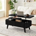 thumbnail image 6 of Wirrytor 3 in 1 Lift Top Coffee Table with Storage, Black Folding Desk for Small Spaces, Modern Center Table with Hidden Compartments for Living Room, 6 of 9
