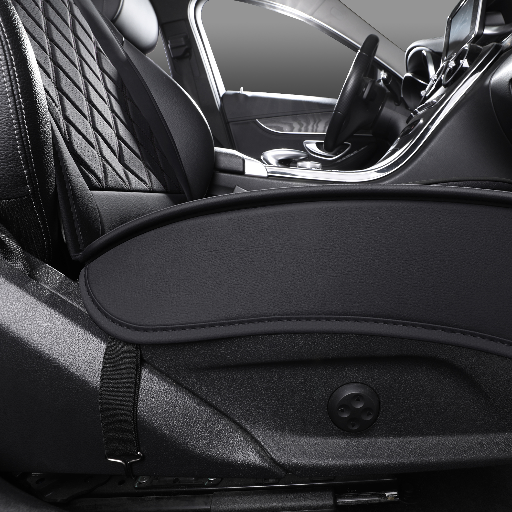 Universal Front Car Seat Covers for 2 Seats, Full Surround Protection, Luxury Black Design, Compatible with Cars SUVs Trucks, Anti-Wear Waterproof Front Seat Protector Set