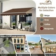 thumbnail image 6 of 9.8' x 7.8' Manual Retractable Awning, Patio Awnings Sunshade Shelter Cover with Crank Handle and Water-Resistant Polyester, Outdoor Canopy Sunsetter Awnings for Door, Window, Deck, Coffee, 6 of 7