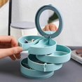 thumbnail image 3 of Cosmetic Storage Box Desktop Jewelry Storage Box Multilayer Rotatable Jewelry Rack Engs Ring Box Cosmetic Container with Mirror Makeup Organizer Box, 3 of 5