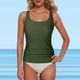 thumbnail image 2 of Ttongbb Women Tankini Tops Full Coverage Removable Pads Long Ruched Swimwear Tops Seaside Vacation Pool Bathing Suit Tops, 2 of 5