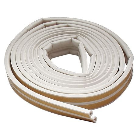 5MFK4 Weatherstrip, P, White, Length 17 ft.