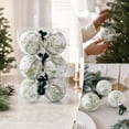 thumbnail image 4 of 2026 Christmas Home Party Decor 8CM Toile Print Fabric Wrapped Christmas Ornaments Balls 6PCS Vintage Chinoiserie Xmas Tree Hanging Decorations With Velvet Ribbon Celebration Party Supplies, 4 of 7