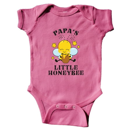 

Inktastic Cute Bee Papa s Little Honeybee with Stars Gift Baby Boy or Baby Girl Bodysuit