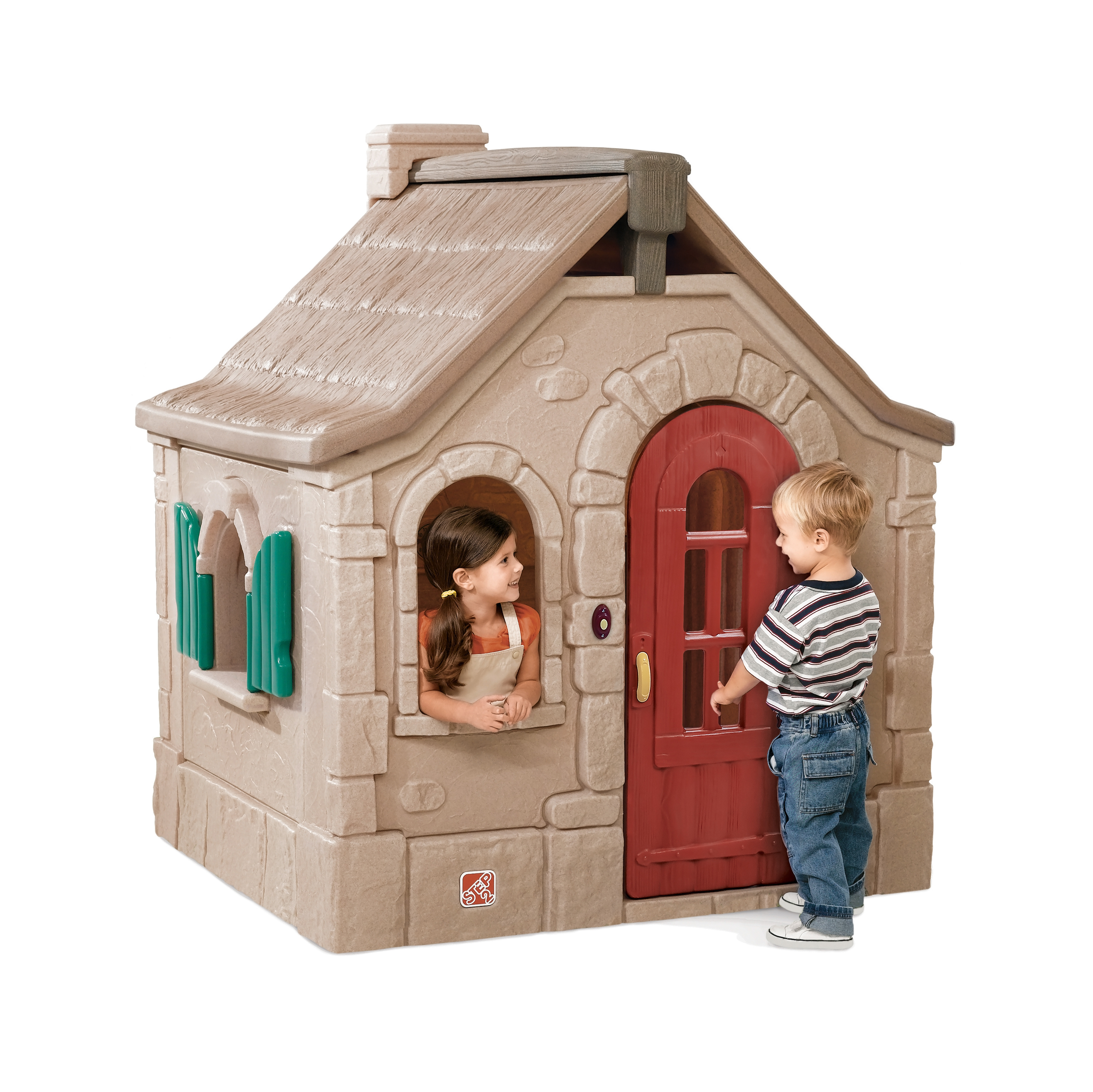 Step2 Naturally Playful Storybook Brown Cottage Playhouse Plastic Kids Outdoor Toy - image 2 of 5