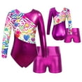 thumbnail image 1 of inhzoy Girls Gymnastics Leotards with Athletic Shorts Dance Outfits, 1 of 6