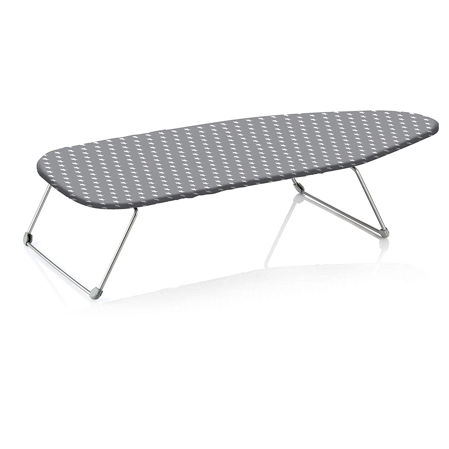 Basics Tabletop Ironing Board with Folding Legs Geometric Removable Cover