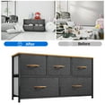 thumbnail image 4 of Dextrus 5 Drawer Fabric Dresser for Bedroom, Closet, and Hallway, Dark Gray, 4 of 5