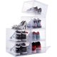 thumbnail image 1 of Apilables transparentes,Paquete de 6 cajas de almacenamiento de zapatos,organizador de zapatos apilable de Plástico rígido para armario,almacenamiento apto para zapatos de la talla 11, 1 of 15