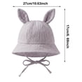 thumbnail image 2 of Paiwinds Baby Sun Hat 0-3 Years, Cute Rabbit Ear Cotton Bucket Hat, Breathable Summer Fisherman Cap with Chin Strap for Toddler Girls Boys, Solid Color UV Protection Beach Hat, 2 of 7