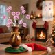 thumbnail image 5 of Adorno de espejo de lentejuelas de bola de Navidad | Decoración festiva de vacaciones | Rama de espuma plástica | 40cm | Rojo Oro Plata Verde Rosa | Decoración de arreglo versátil | 1 Pieza | Adorno, 5 of 7