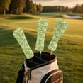 thumbnail image 3 of Yuyamidu Daisy Golf Club Head Covers Butterfly Golf Club Cover Accessories Waterproof PU Leather for Woods and Driver Fairway Hybrids, Green, 3 of 8