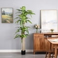 thumbnail image 2 of 6  Artificial Dracaena Tree in Black Plastic Pot Realistic Indoor Faux Plant 1 Set, 2 of 11