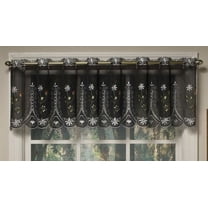Today’s Curtain Samantha Embroidered Sheer Tier – White/Purple, 59”W X 36”L, Loop Top Café Curtain
