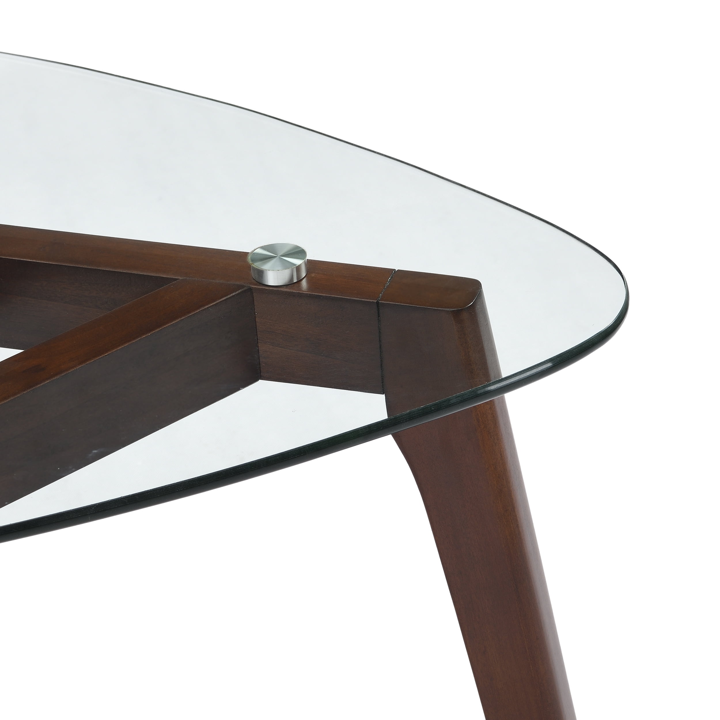 Noble House Fircrest Wood and Glass End Table, Walnut