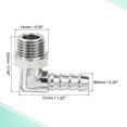 thumbnail image 3 of Conector de Manguera de Cobre Uxcell Codo Barbilla Rosca Macho 6mm x M12x1.25, 3 of 5