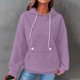 thumbnail image 1 of HongQid Womens Hoodies Casual Long Sleeve Drawstring Waffle Pullover Tops Loose Hooded Sweatshirt with Pocket, 1 of 4