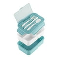 thumbnail image 2 of Bento Box Meal Prep Containers Plastic Lunch Box Fresh-Keeping Box Microwave Oven Heating Sealed Thermal Insulation Bento Box Lunch Box with Tableware Bento Lunch Box with Bag, 2 of 3