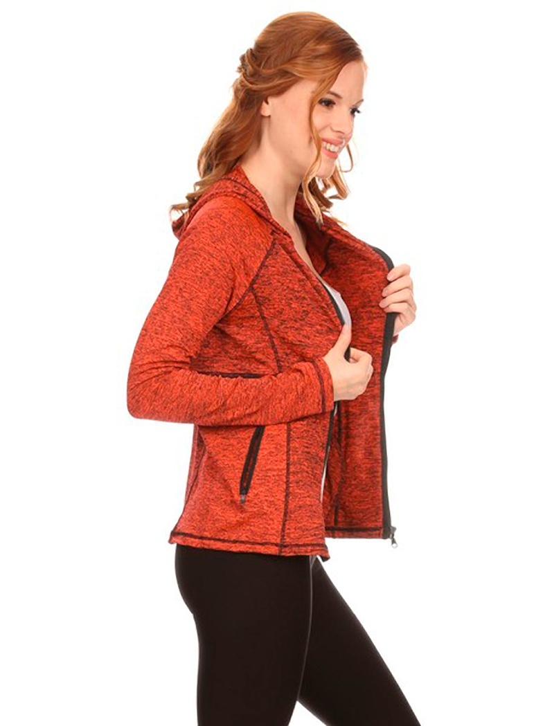 Women's Active Wear Zip Up Jacket With Hoodie - image 2 of 4