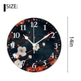 thumbnail image 2 of 14 Inch Wall Clock Battery Operated Silent Clock Decorative for Office, Kitchen, Outdoor, Living Room，Spring Beautiful Flower Tropical Gorgeous, 2 of 4