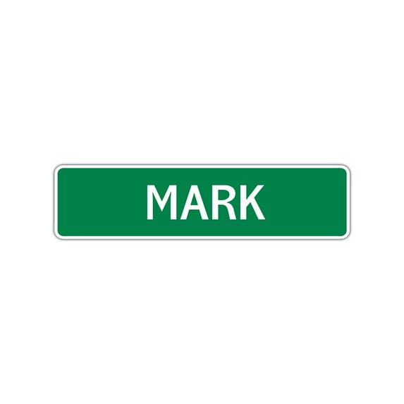 Mark Boys Children Name Indoor Outdoor Letter Printed Plaque Decoration Label Wall Novelty Aluminum Metal Sign 4"x18"