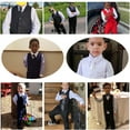 thumbnail image 2 of ETHAN Boys Tuxedo Suit Shiny Formal Dress 4 Pieces Suit Set Paisley Shawl Collar Black Boys Vest Pant Tie Shirt Size 10-12, 2 of 9