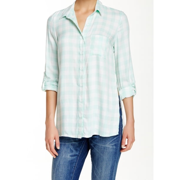 mint green button down