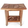 thumbnail image 3 of Rutledge & King Teak Shower Bench - Indoor/Outdoor Shower Stool - Chevron, 3 of 4