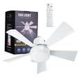 thumbnail image 1 of Ventilador de Techo E27 Blanco con Luz y Control Remoto Luminosidad Regulable Tres Velocidades, 1 of 9